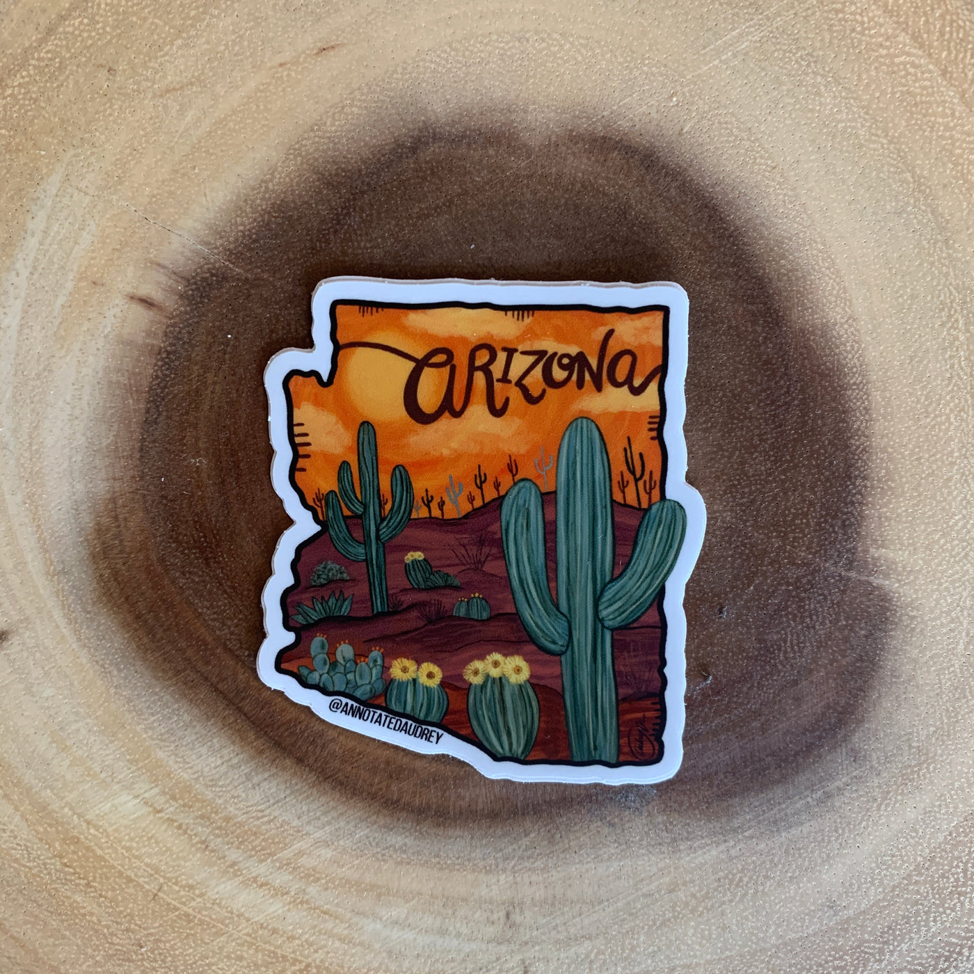 Orange Arizona Sticker