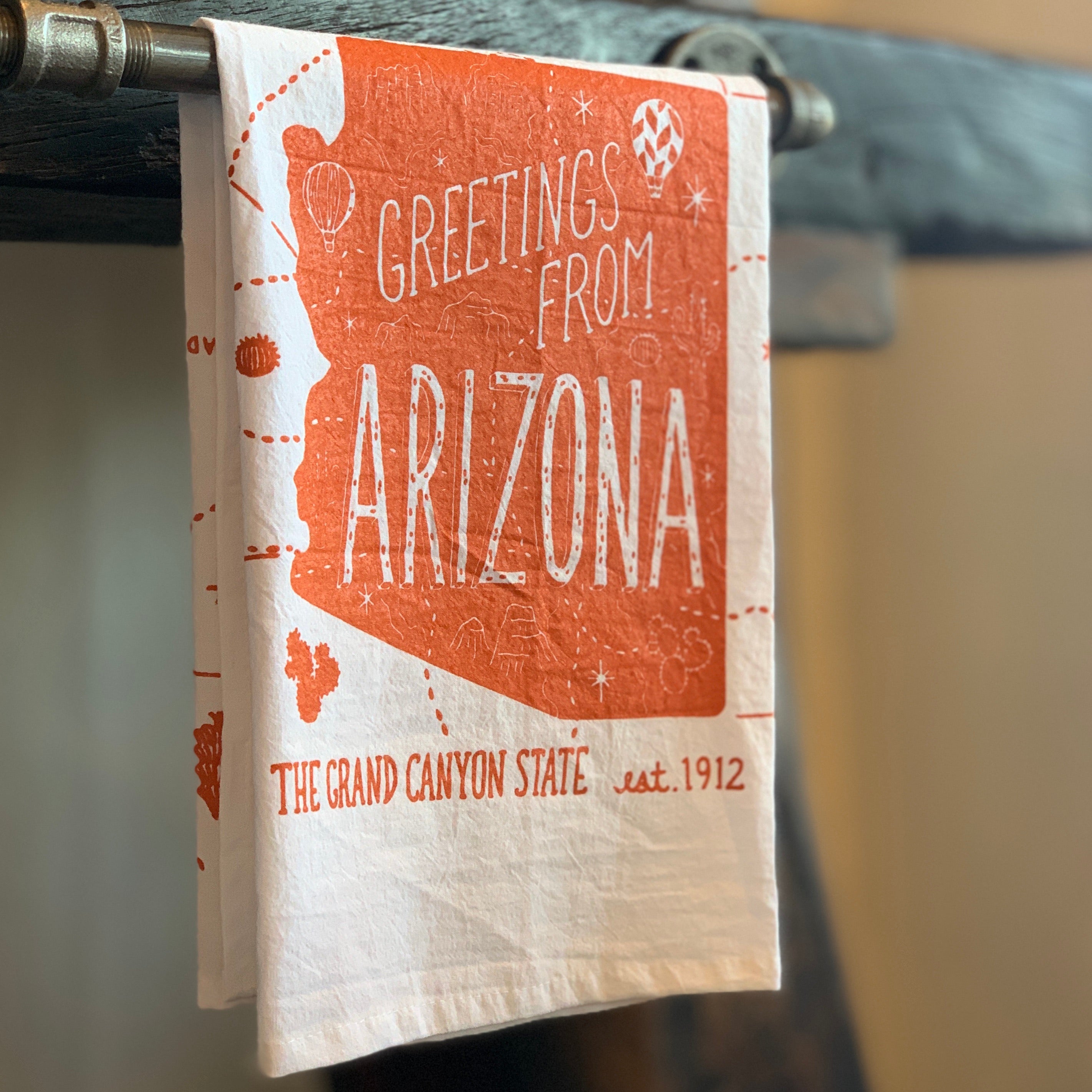 Greetings From Arizona Tea Towel