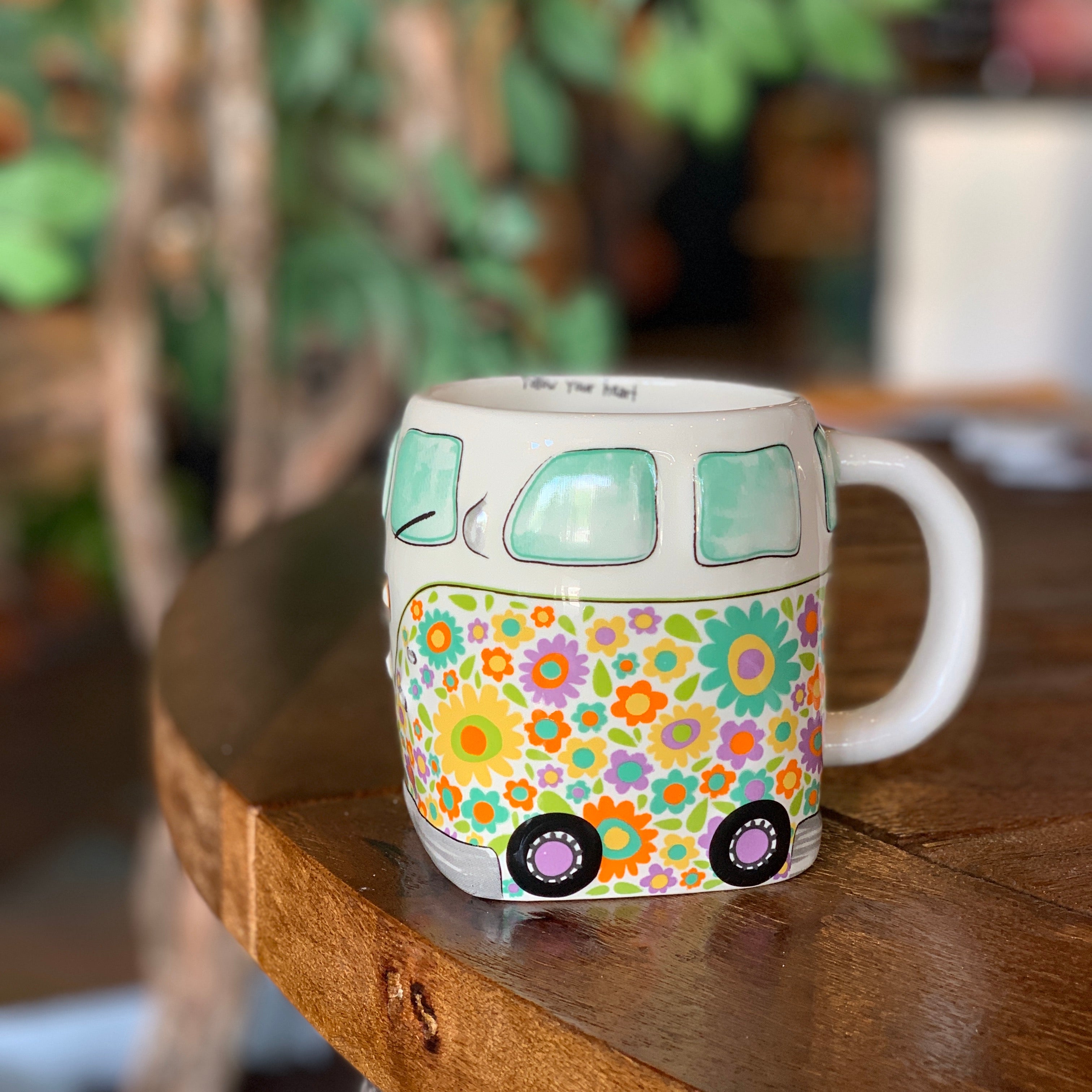 Folk Art Coffee Mug - Yellow Van