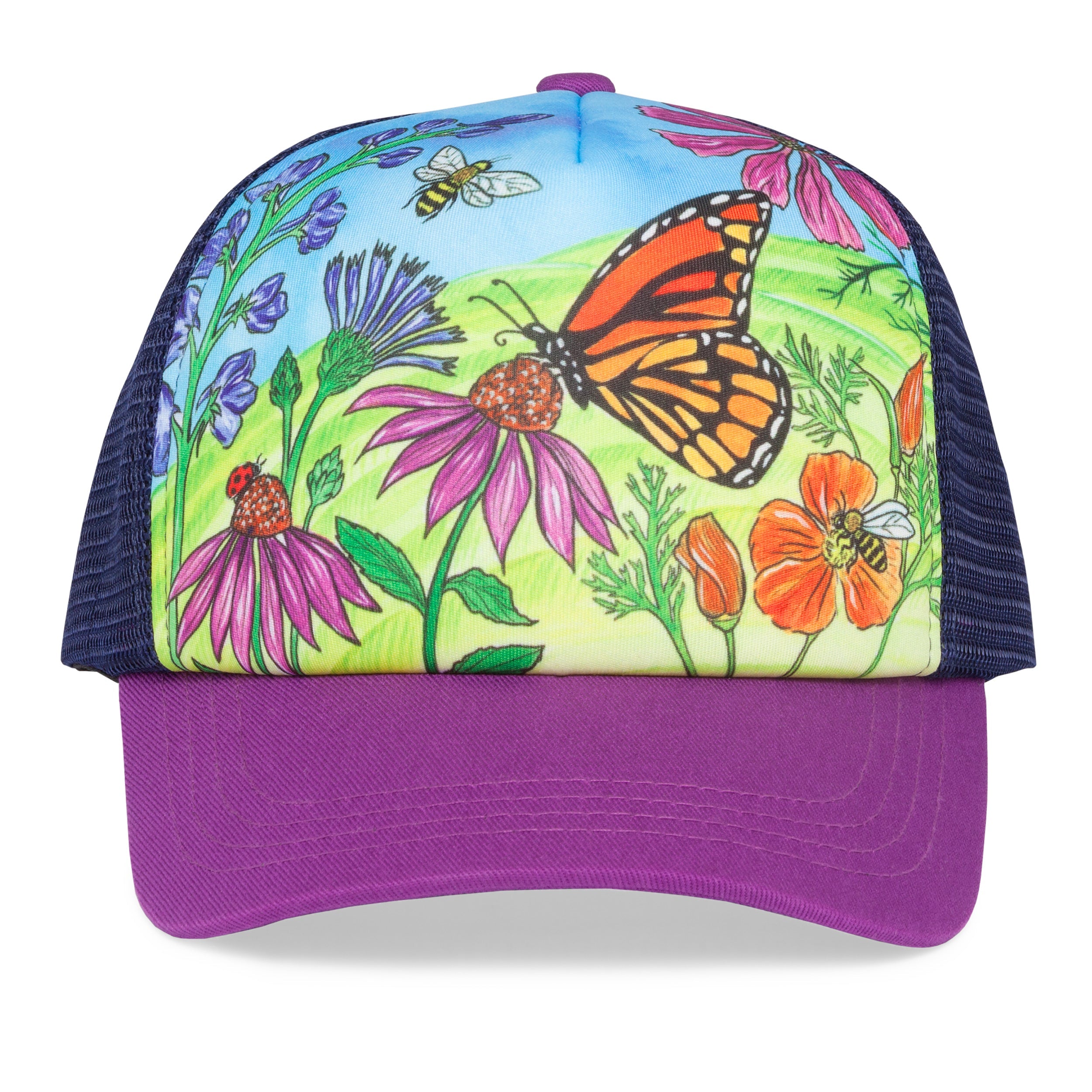 Kids' Butterfly & Bees Trucker Hat