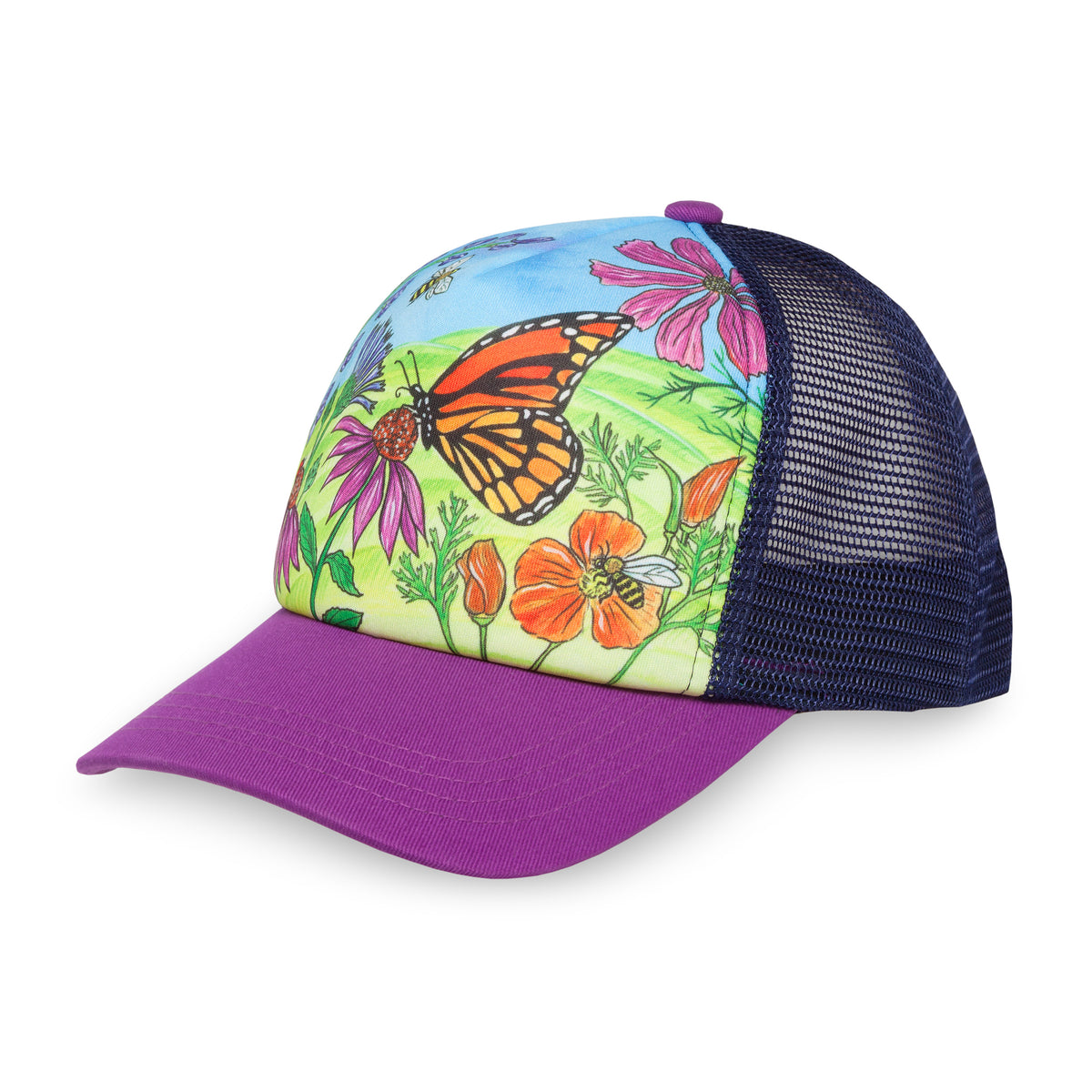 Kids' Butterfly & Bees Trucker Hat