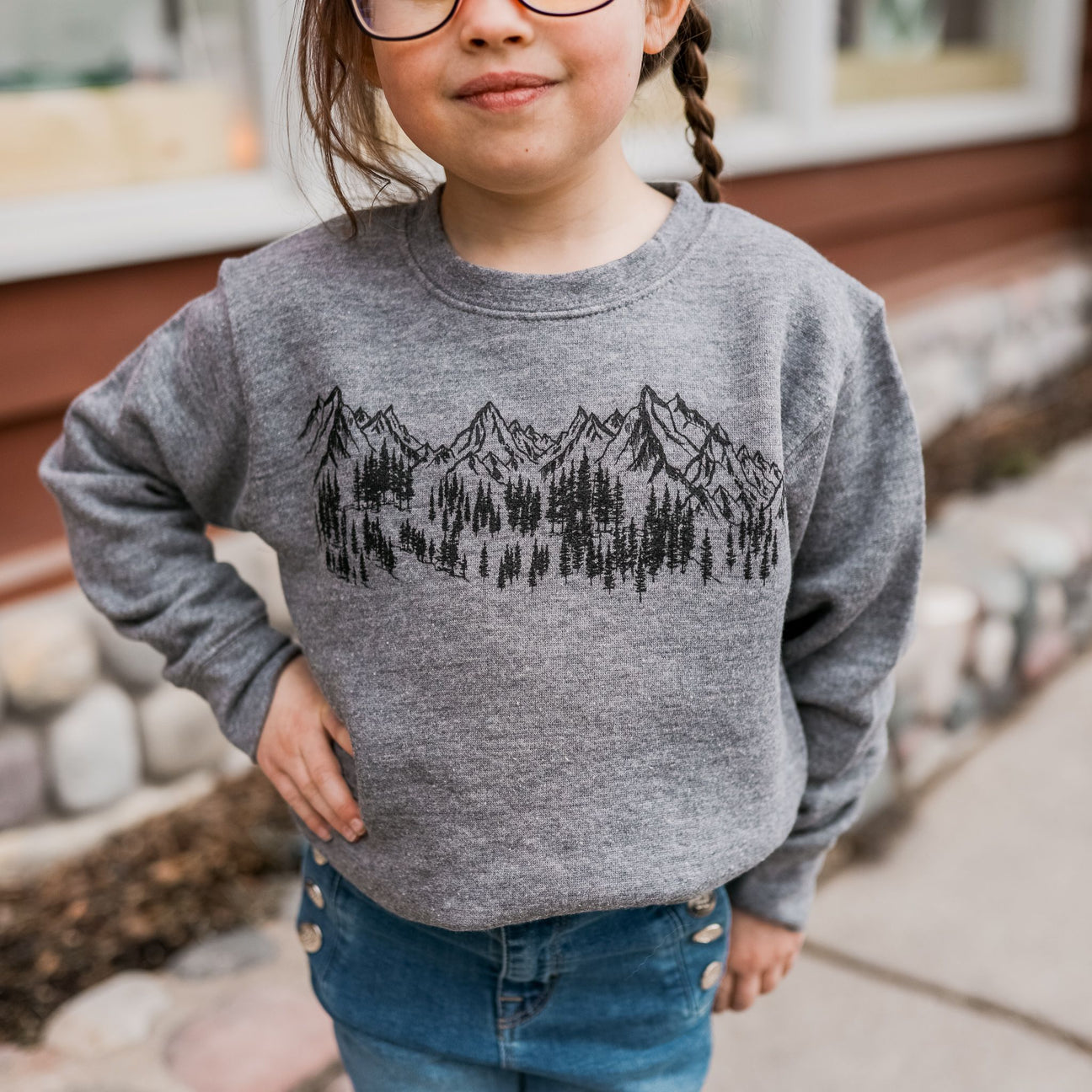 Mountain Sketch Toddler Crewneck Sweatshirt
